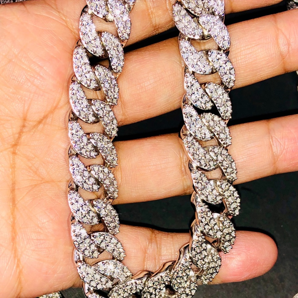 COPY - Men’s real diamond Miami Cuban link chain.…
